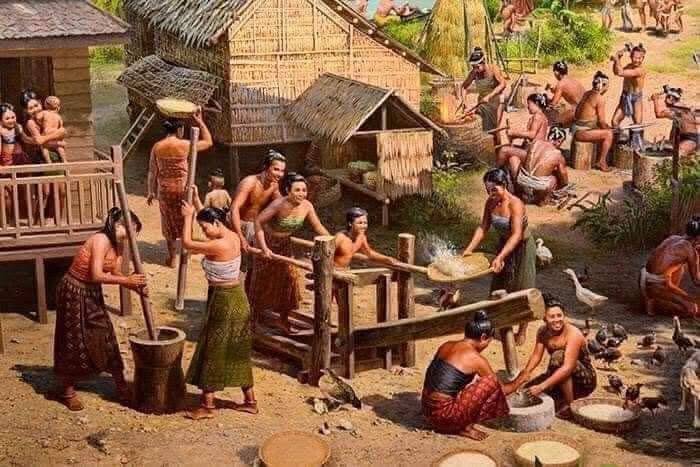 吴哥时期高棉人民生活画作