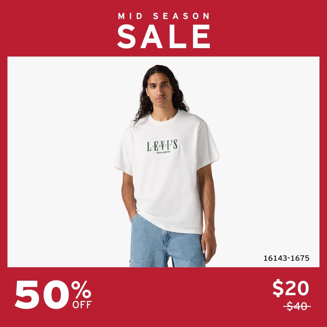 Levi's 季中大促最高五折优惠