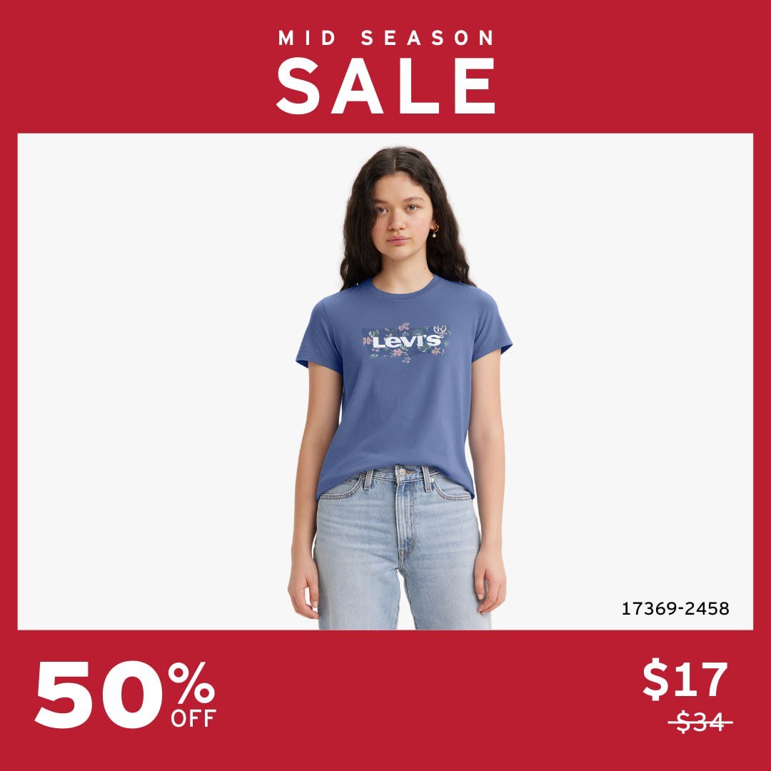 Levi's 季中大促最高五折优惠