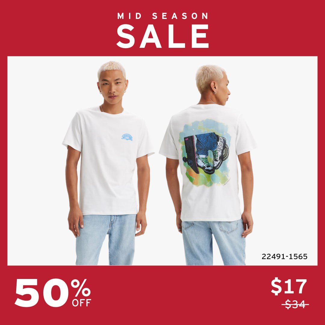 Levi's 季中大促最高五折优惠