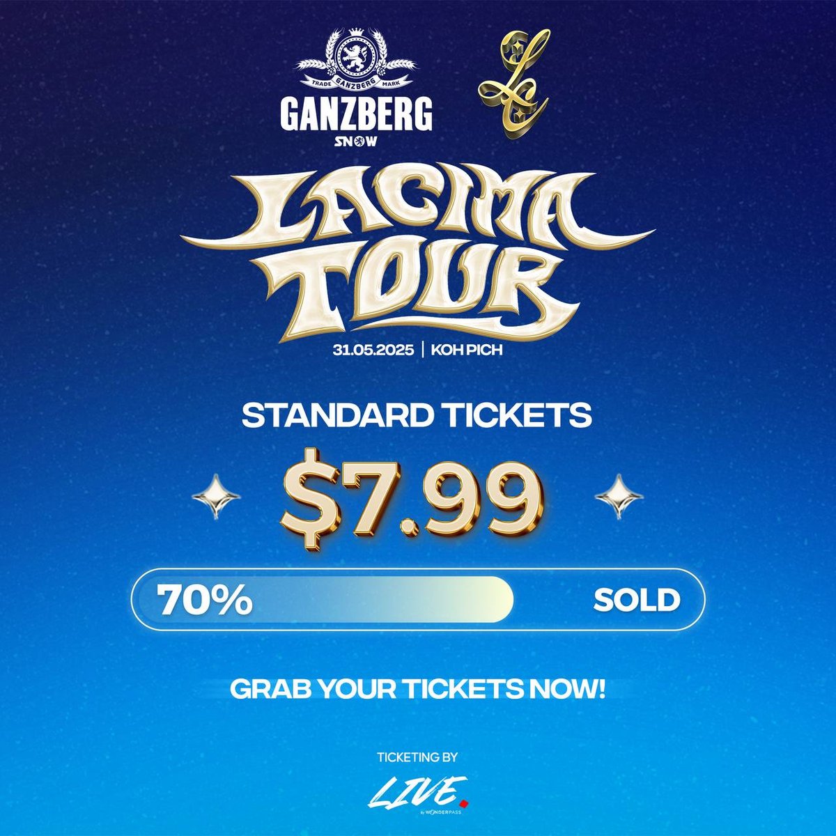 GANZBERG La Cima金边巡演VIP票售罄通知