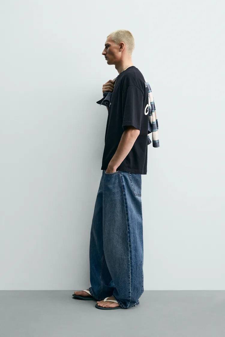 Zara 短袖标语印花卫衣