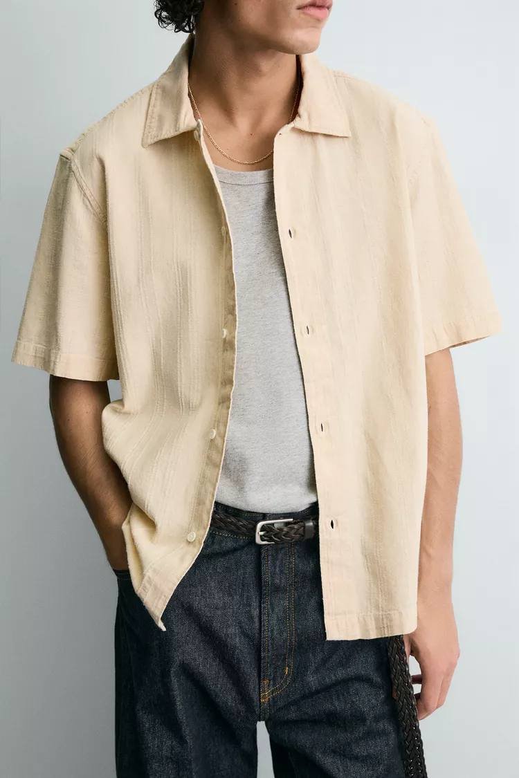 Zara 水洗质感衬衫