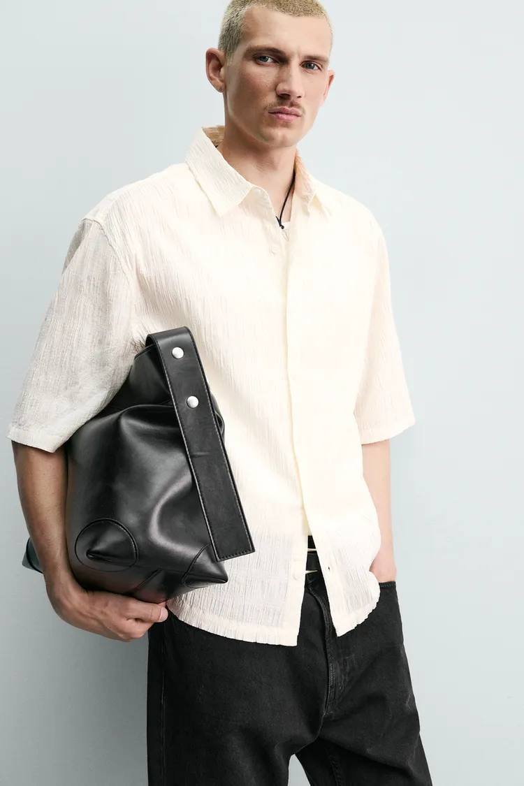 Zara 宽松褶皱感衬衫