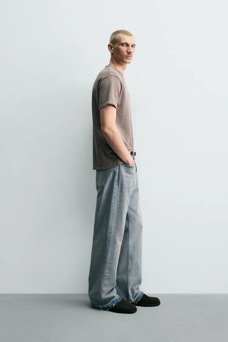 Zara 水洗补丁针织T恤