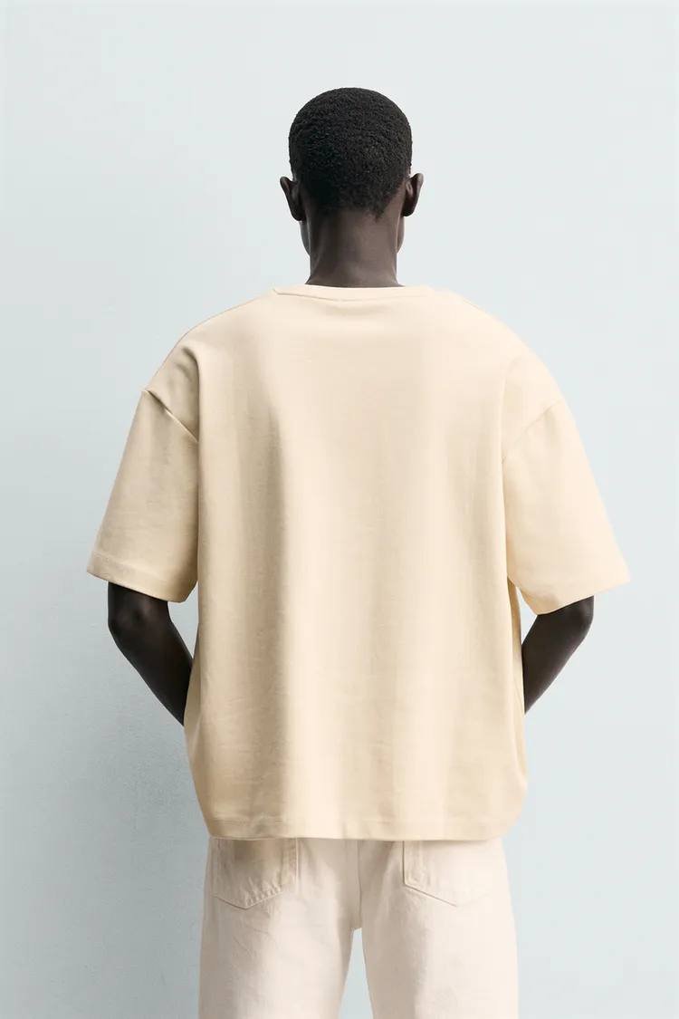 Zara 纹理拼接T恤