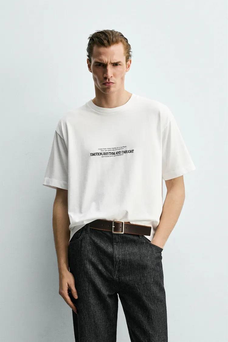 Zara 刺绣宽松版型T恤