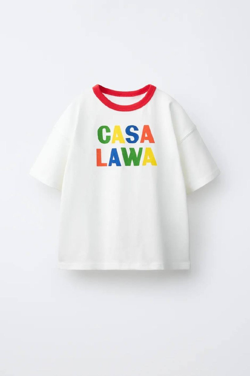 Zara联名Casa Lawa童装Logo印花T恤上市 售价4.99万瑞尔