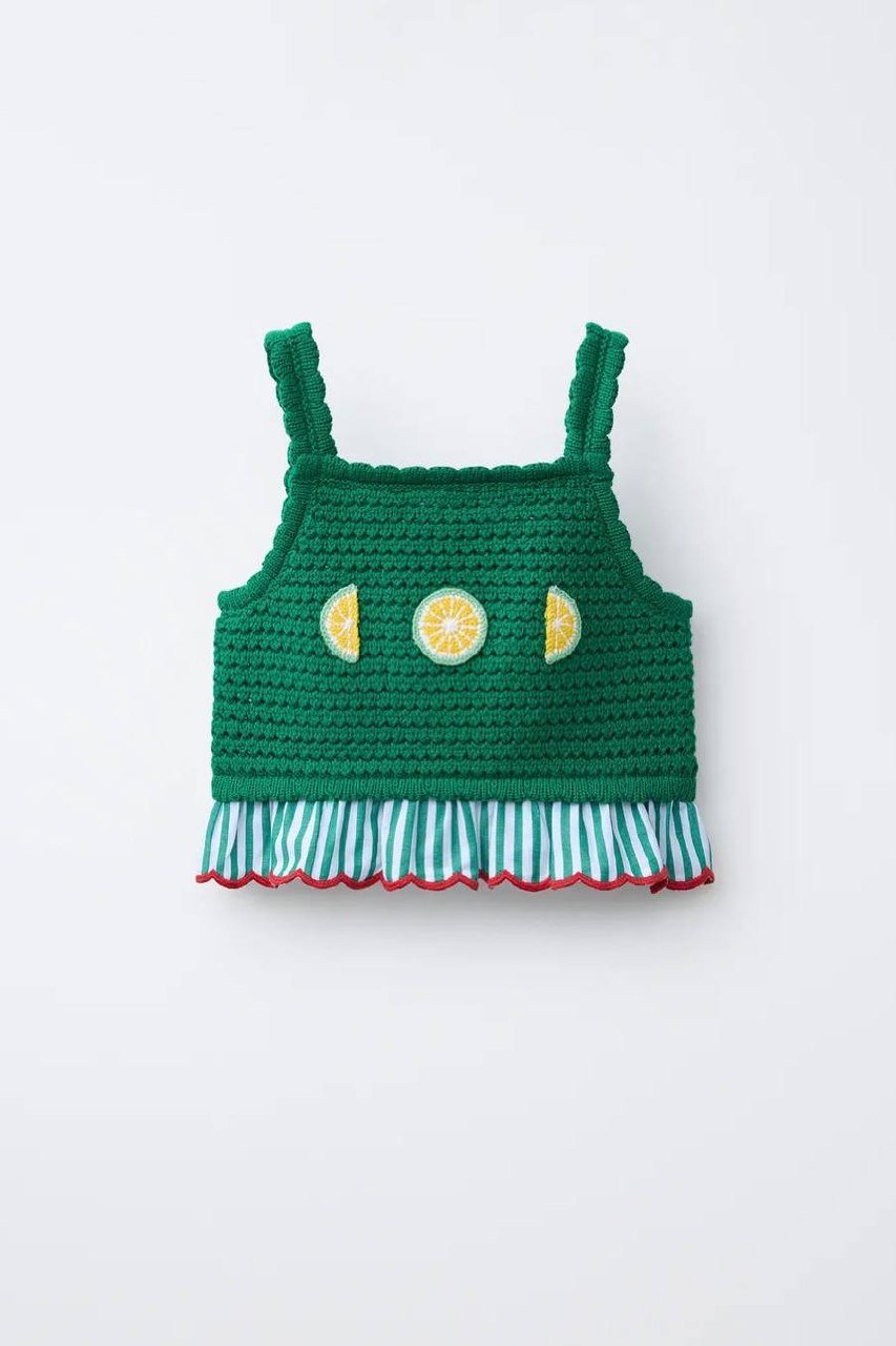 Zara Kids联名钩针编织上衣上市 售价9.99万瑞尔
