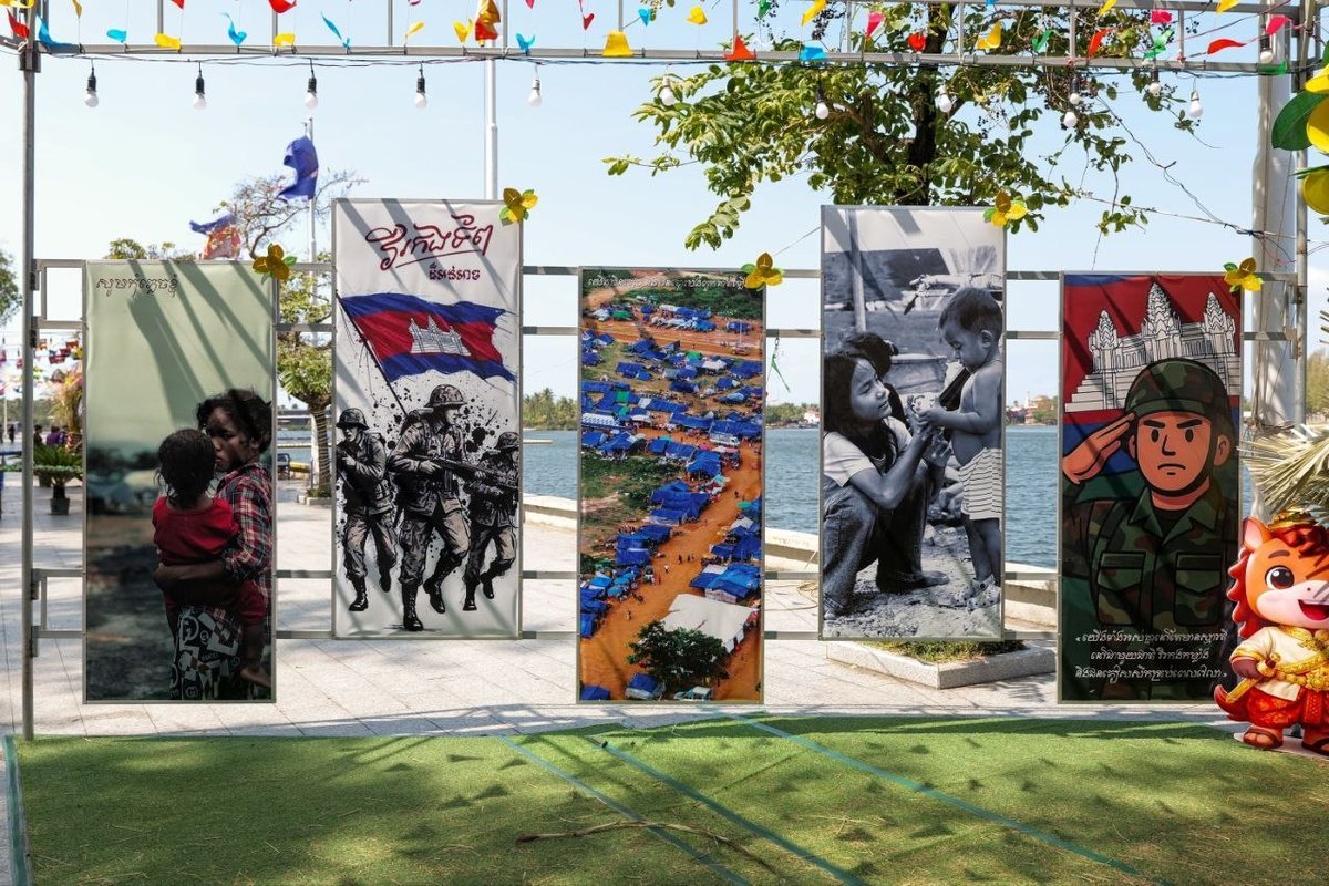贡布省贡布湾区为迎接柬埔寨新年进行环境布置