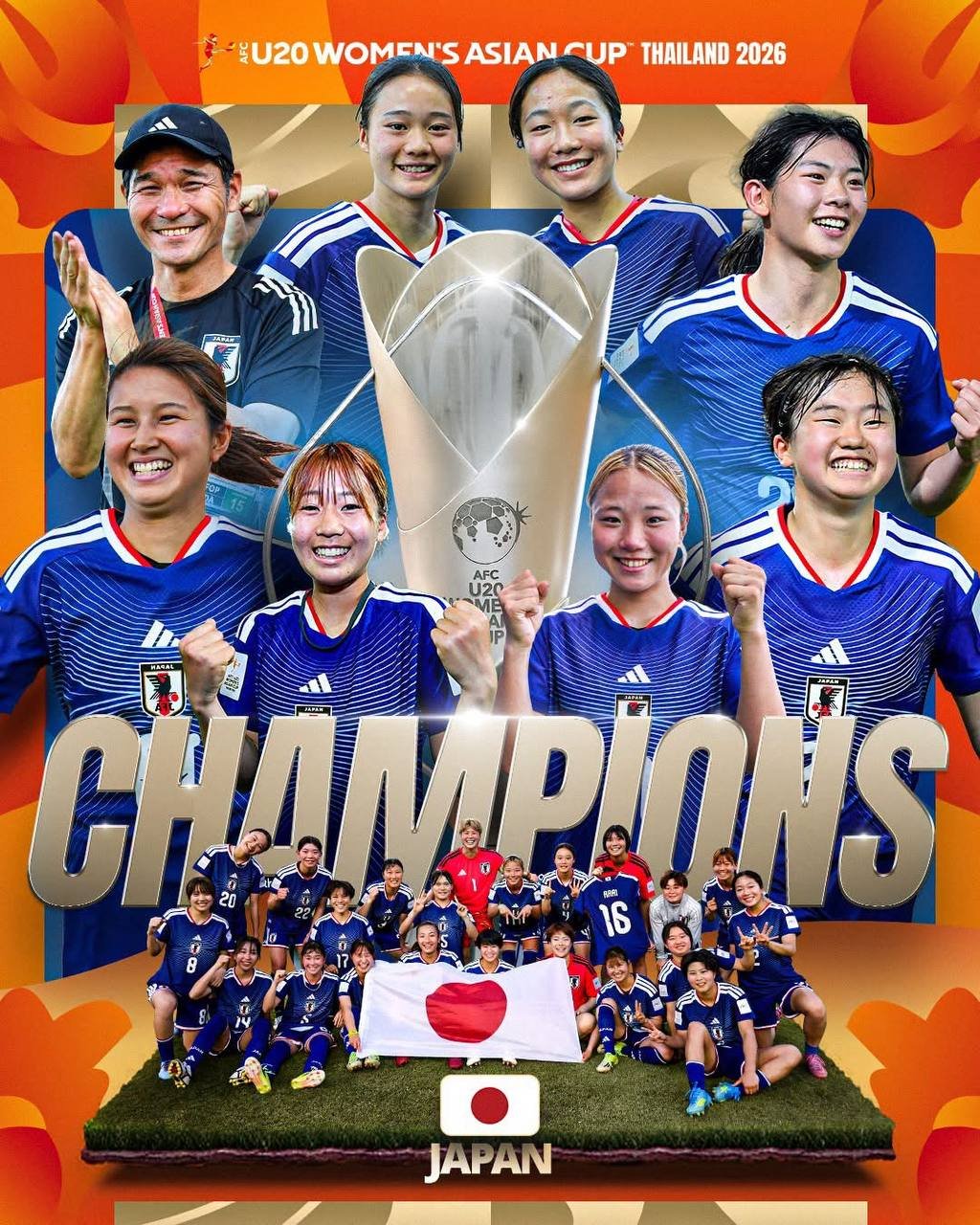 日本女足夺得U20亚洲杯冠军
