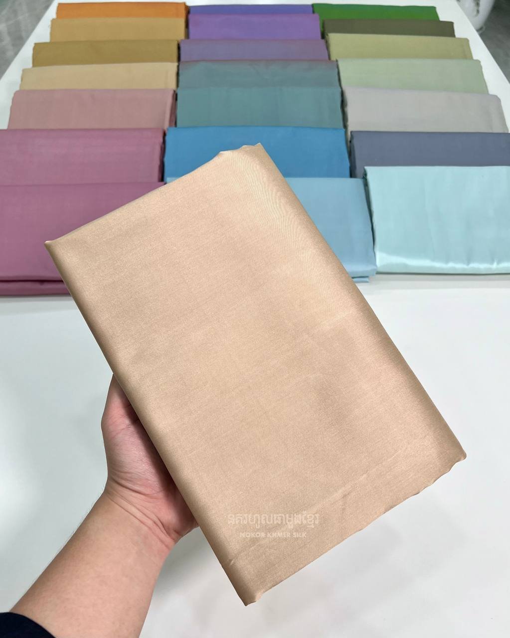 纯色手工高棉丝绸