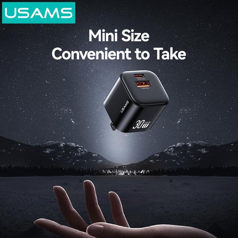 USAMS 30W GaN A+C 迷你快充充电器