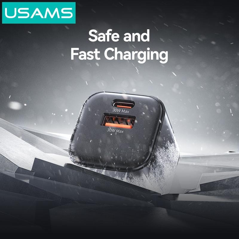 USAMS 30W GaN A+C 迷你快充充电器