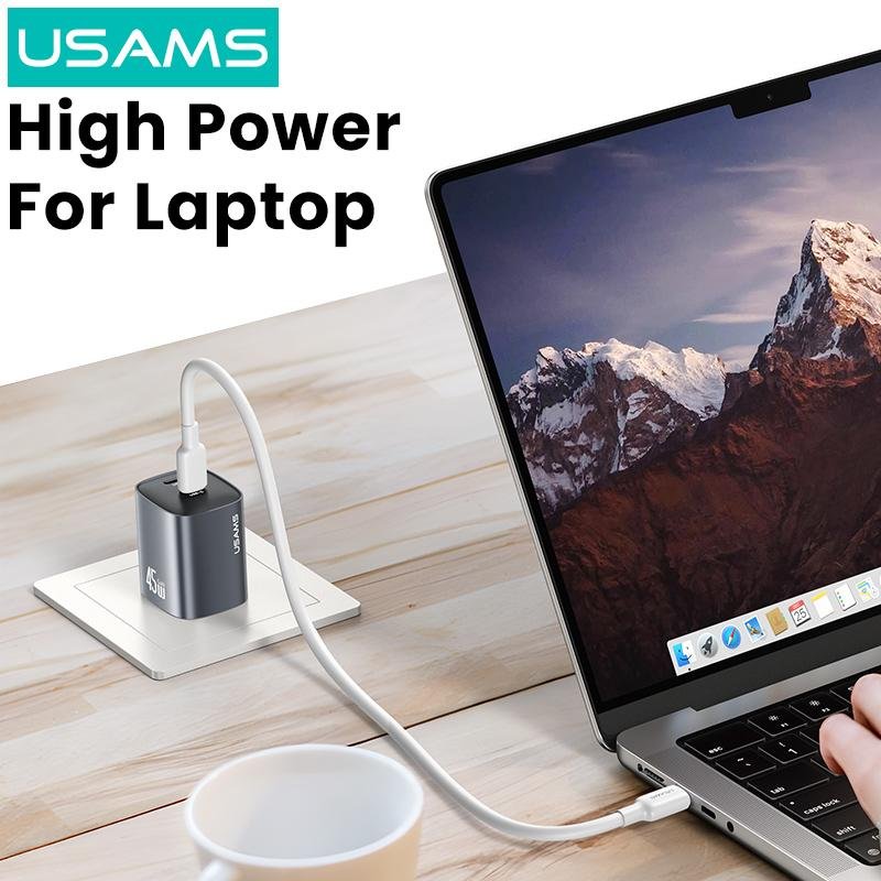 USAMS 45W GaN 双口快充充电器