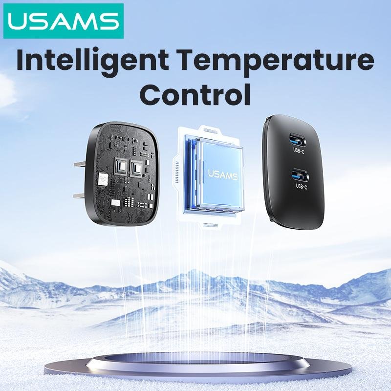 USAMS 45W GaN 双口快充充电器