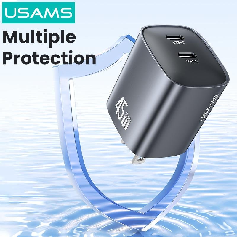 USAMS 45W GaN 双口快充充电器
