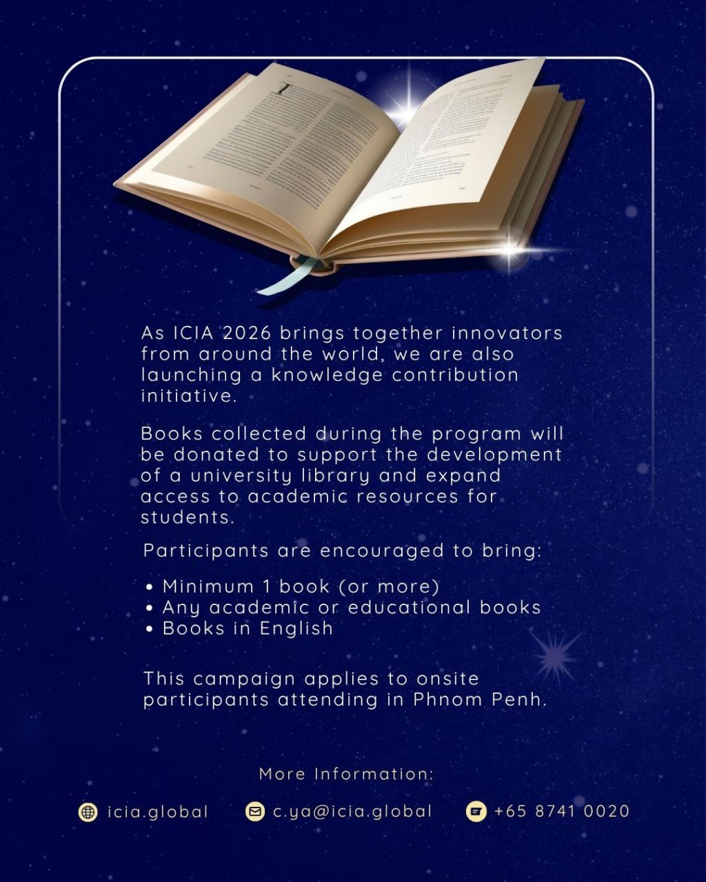 “书籍带来巨大影响”倡议与2026年国际创意与创新奖(ICIA)
