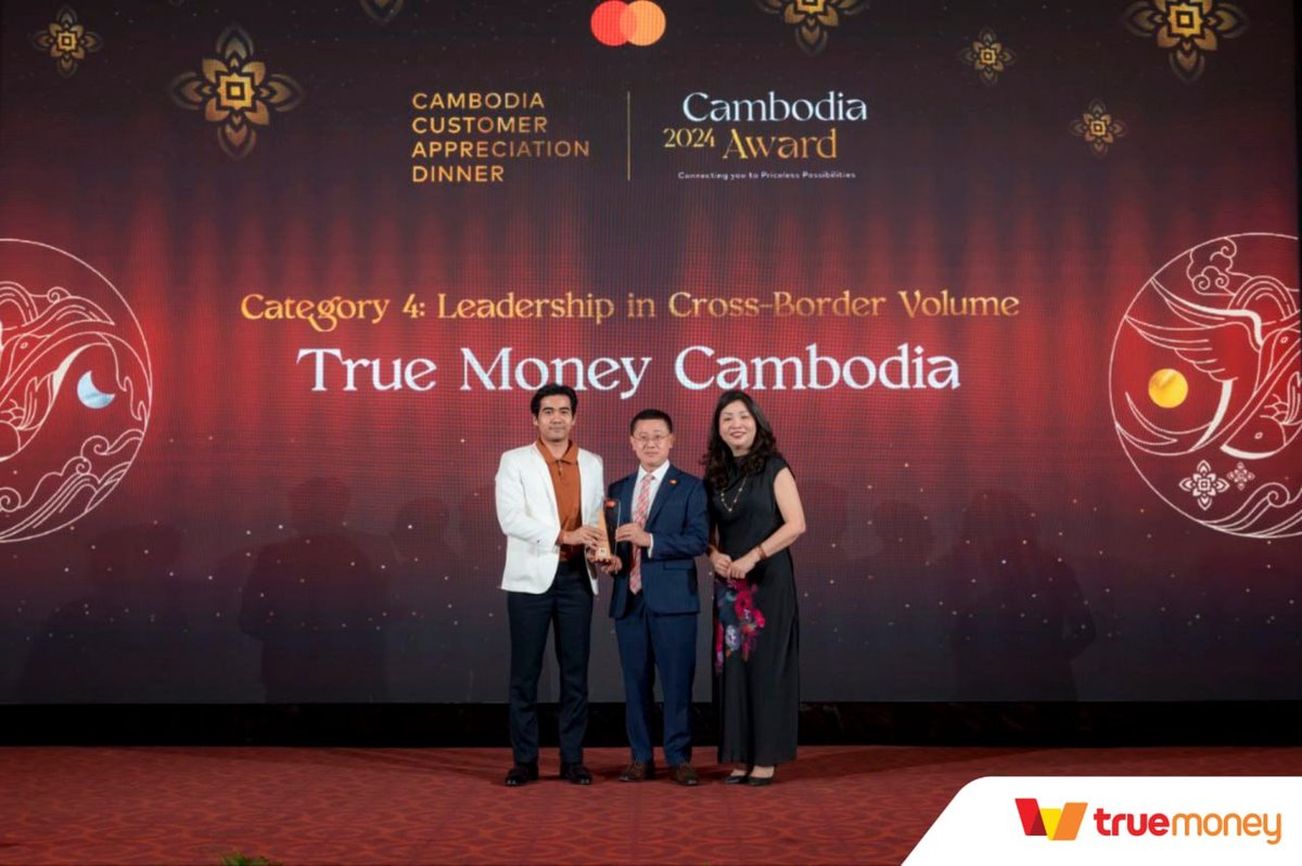 TrueMoney柬埔寨连续两年荣获万事达卡两项大奖
