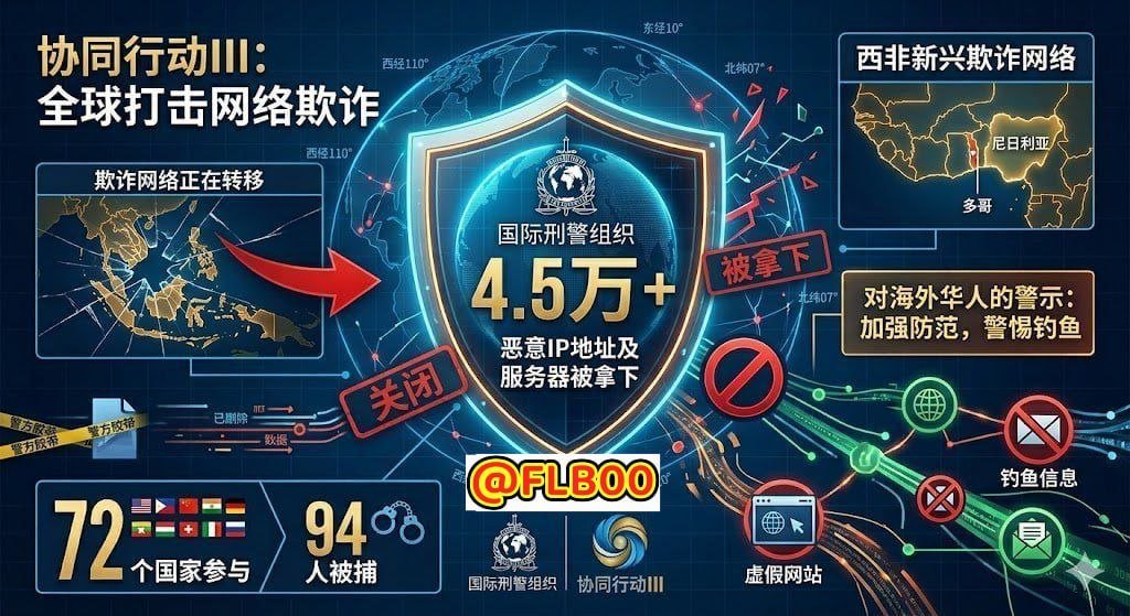 国际刑警“协同行动III”战果披露：4.5万个服务器被封，电诈窝点向西非转移