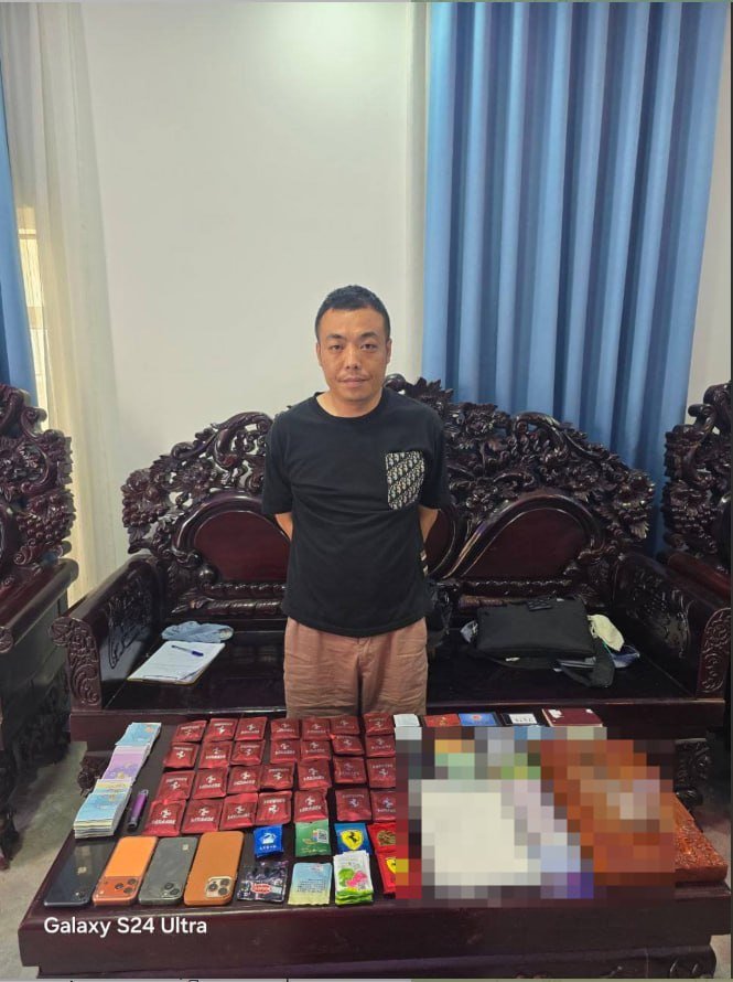 西哈努克省联合执法行动:4名中国公民因涉枪及疑似毒品被捕