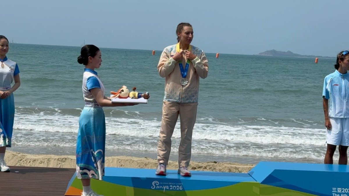 柬埔寨选手在第六届亚洲沙滩运动会夺得银牌