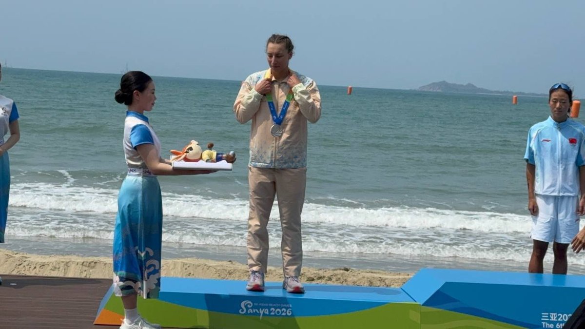 柬埔寨选手在第六届亚洲沙滩运动会夺得银牌