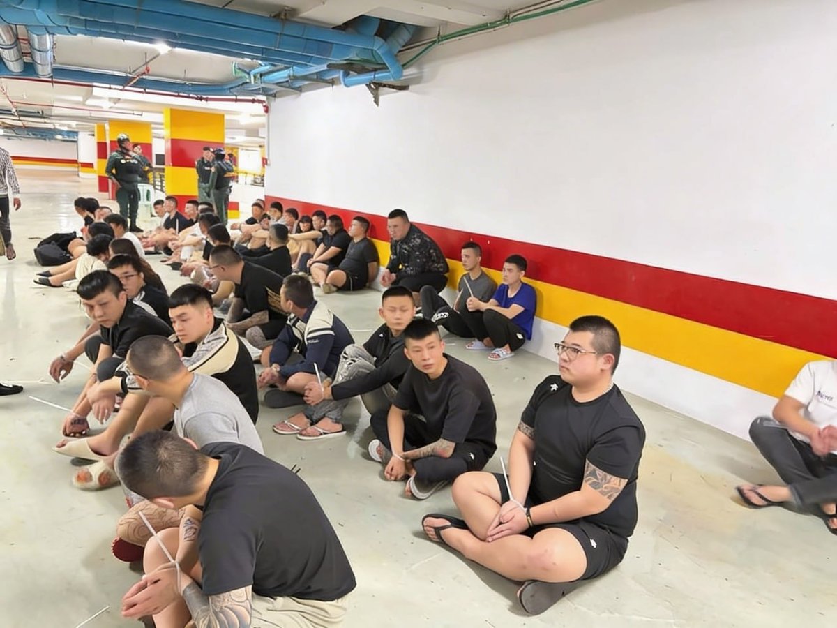 金边警方在隆边区温德姆酒店开展打击网络诈骗行动