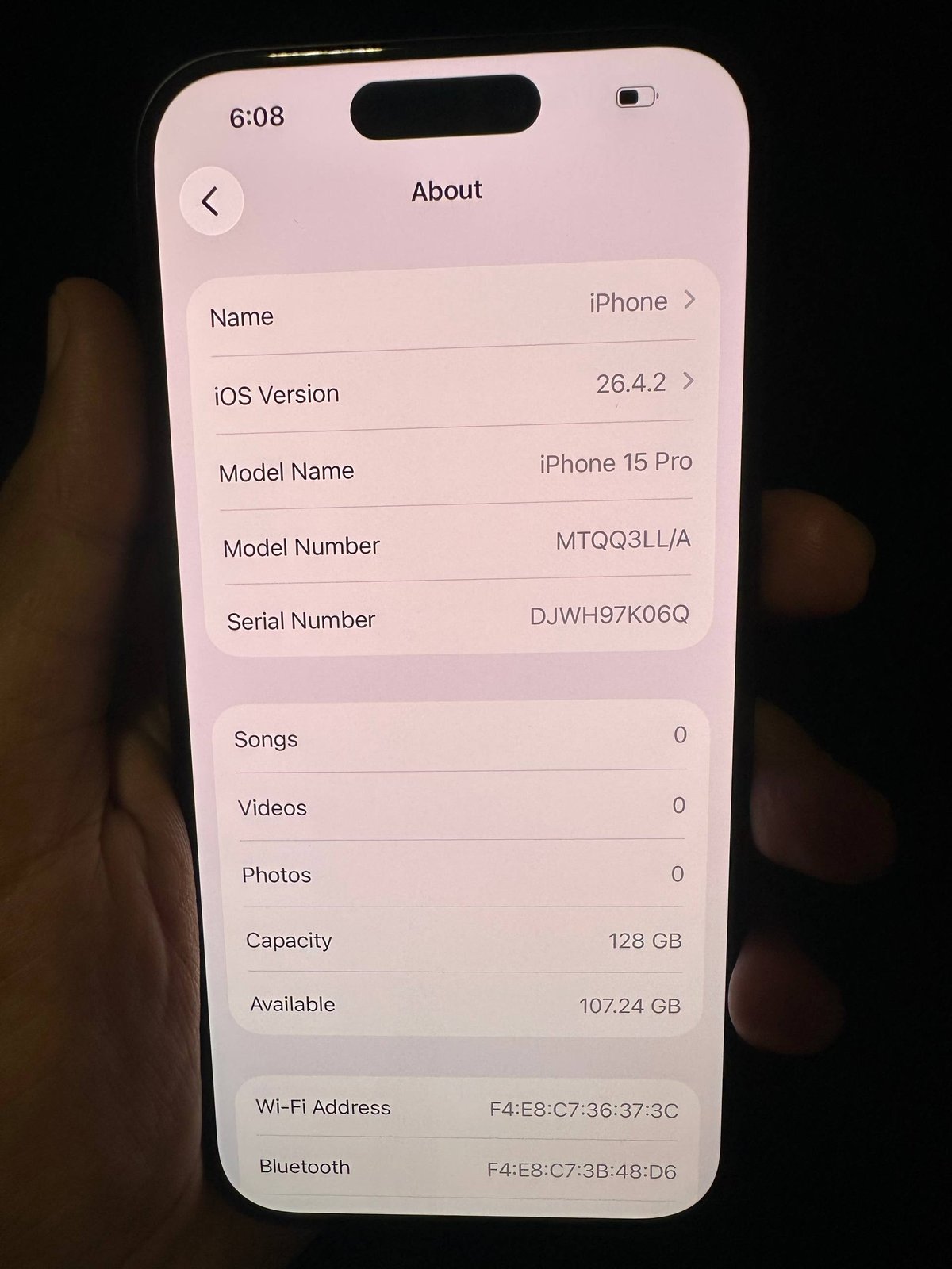 iPhone 15 Pro 128G转让 98成新 售价$5