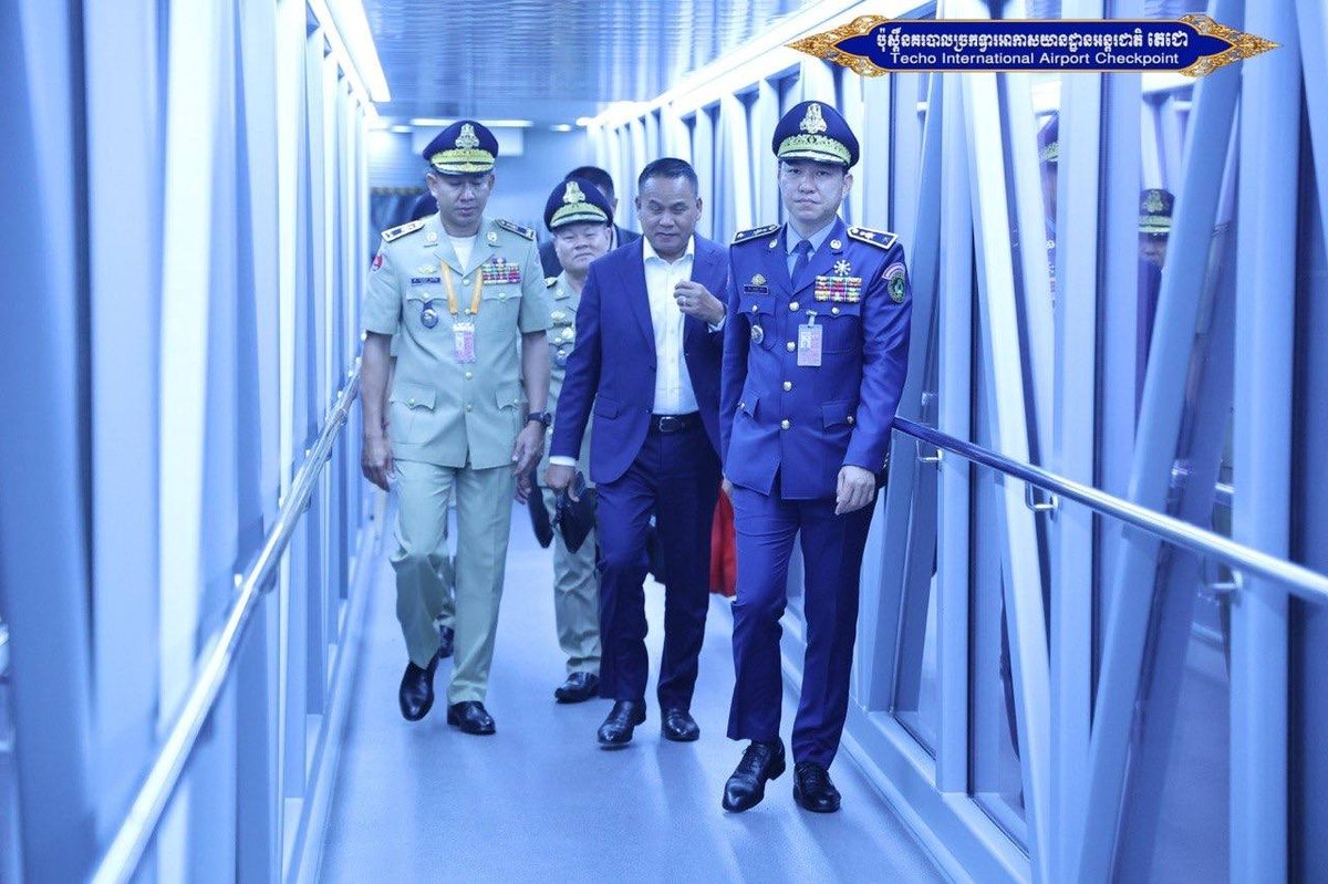 柬埔寨国家警察总署署长苏泰结束访韩回国 德崇国际机场安保升级
