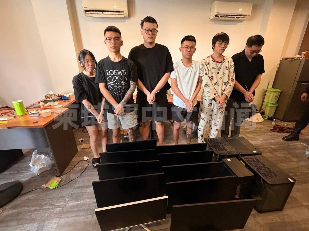 金边7 Makara区破获网络诈骗窝点 逮捕6名台湾籍嫌疑人