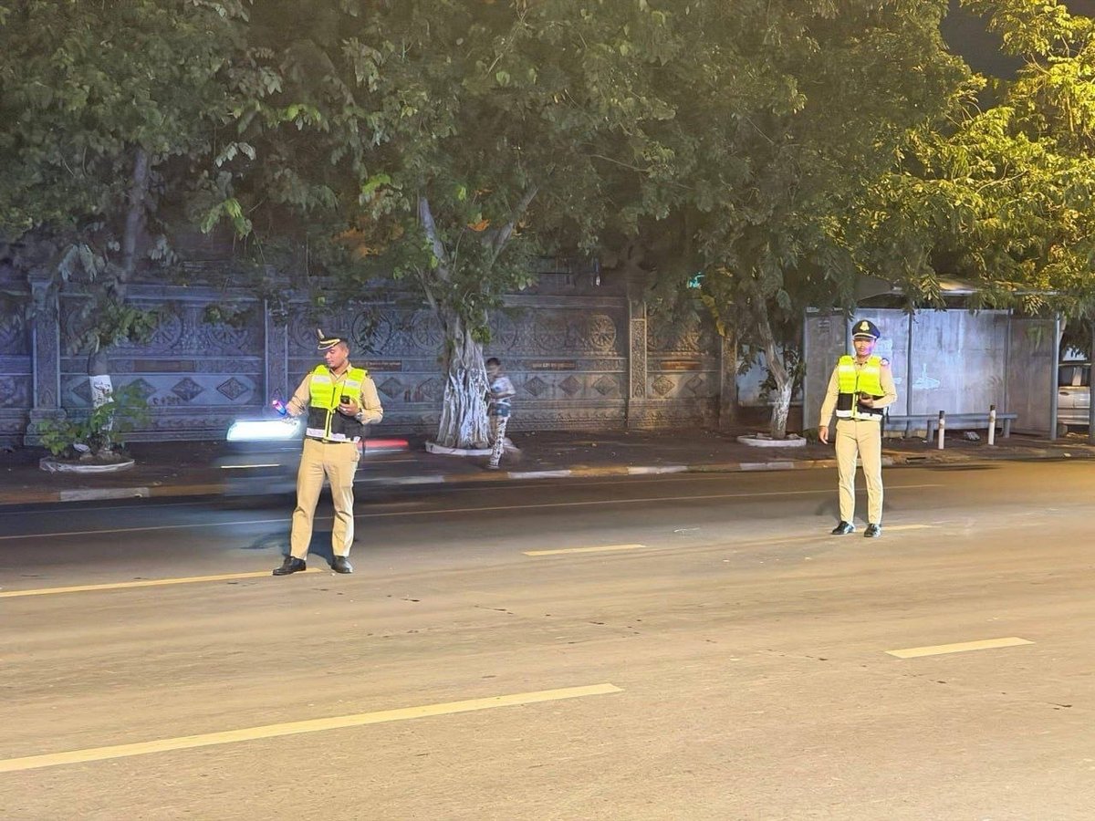 金边隆边区塔山路警力部署 疑有要员出行