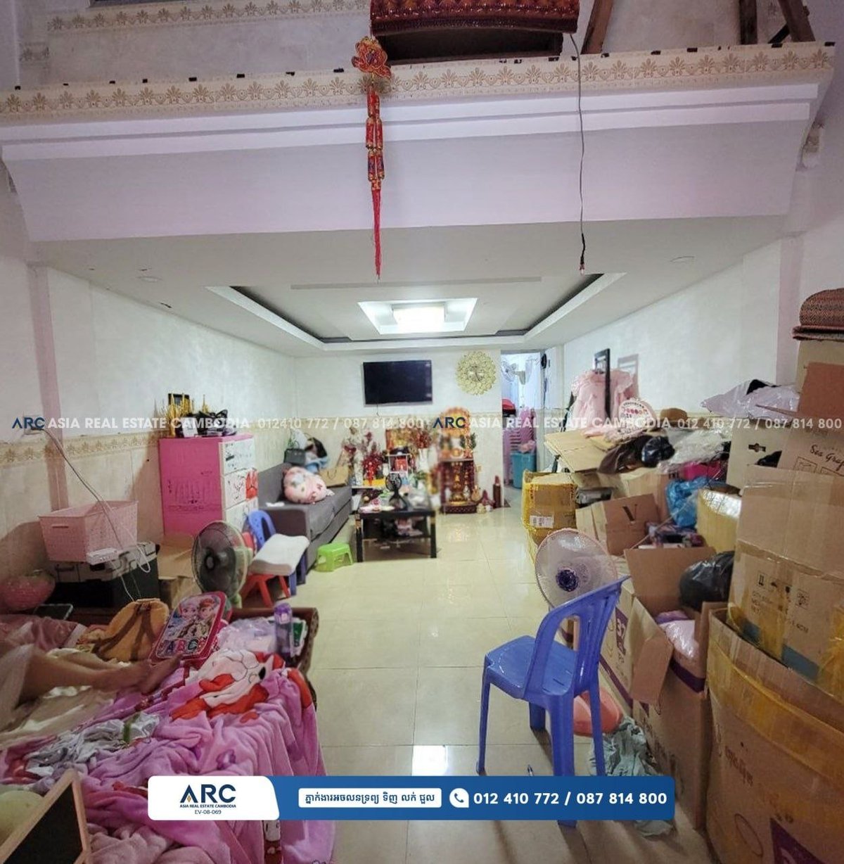 金边唐卡区Hok Cheng Borey排屋急售，房屋面积4.1m x 12m，