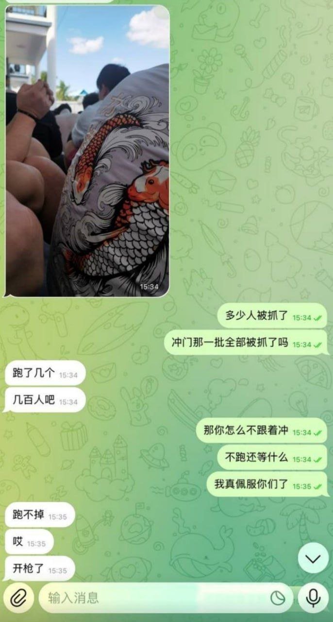 金边某处发生突击抓捕行动,多名人员被警方控制,部分人员在行动中试图逃跑