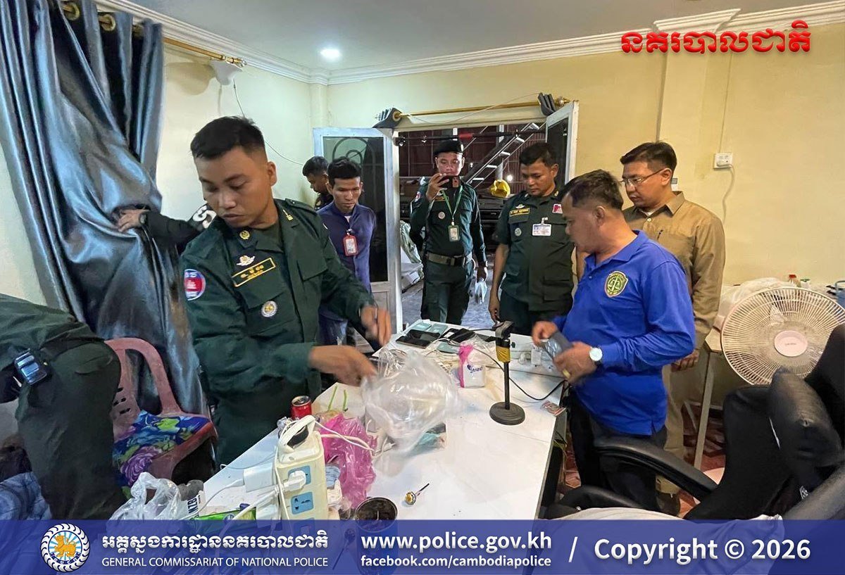 柴桢省警方突击网络诈骗窝点 逮捕4名中柬籍嫌疑人