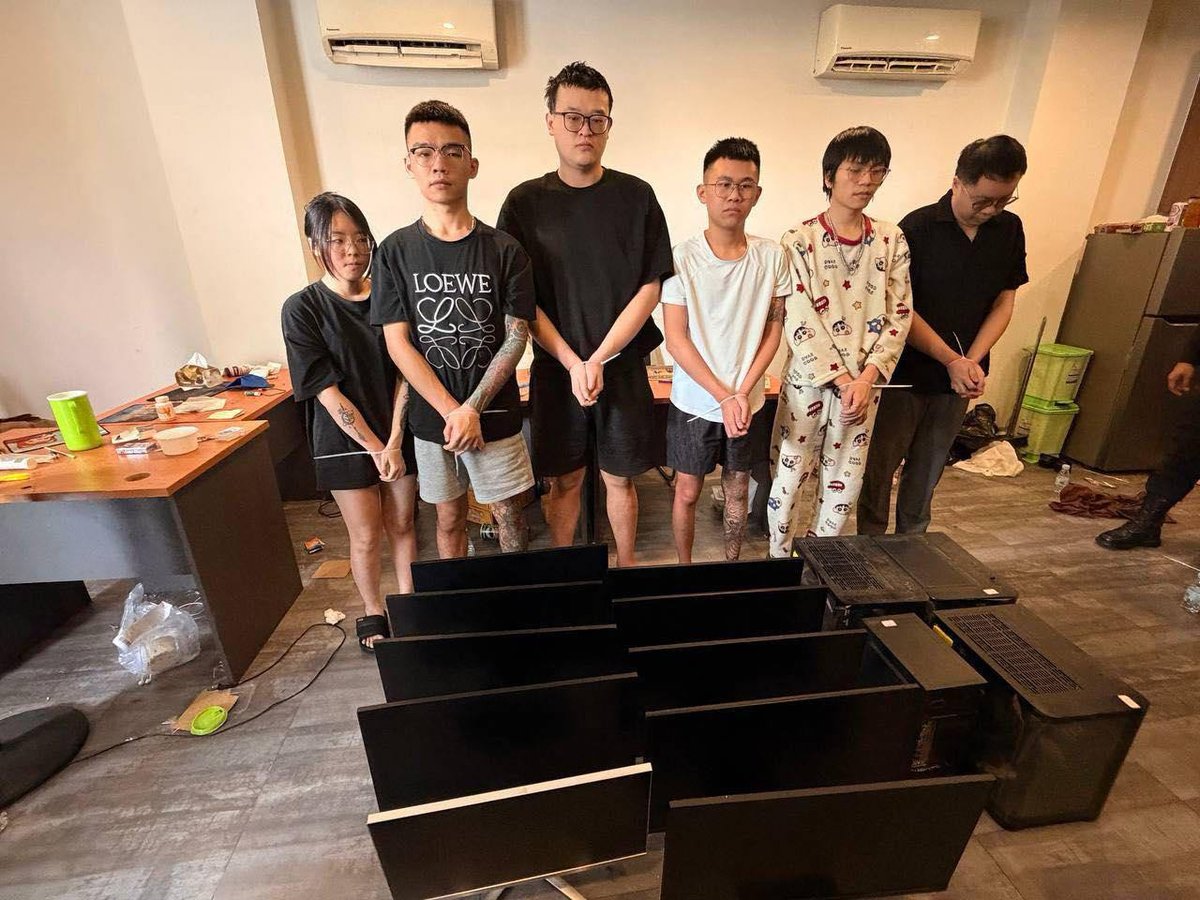 金边玛卡拉区突击电诈窝点 6名台湾籍嫌犯被捕