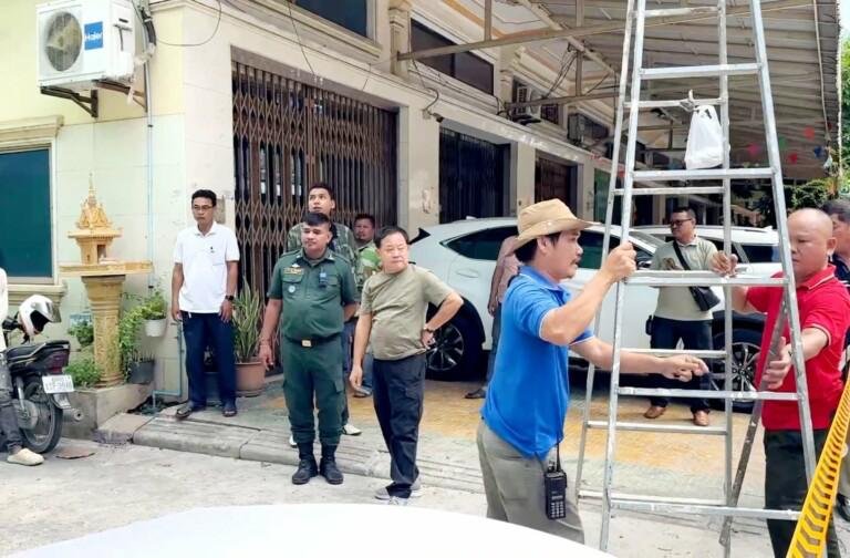 金边堆谷区工地发生坠物事故 一名建筑工人不幸身亡