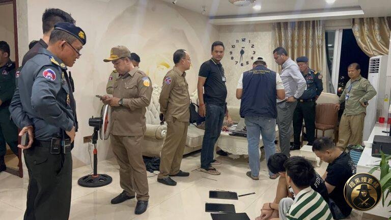 金边玛卡拉区突袭公寓 抓获6名销毁证据越南籍嫌犯
