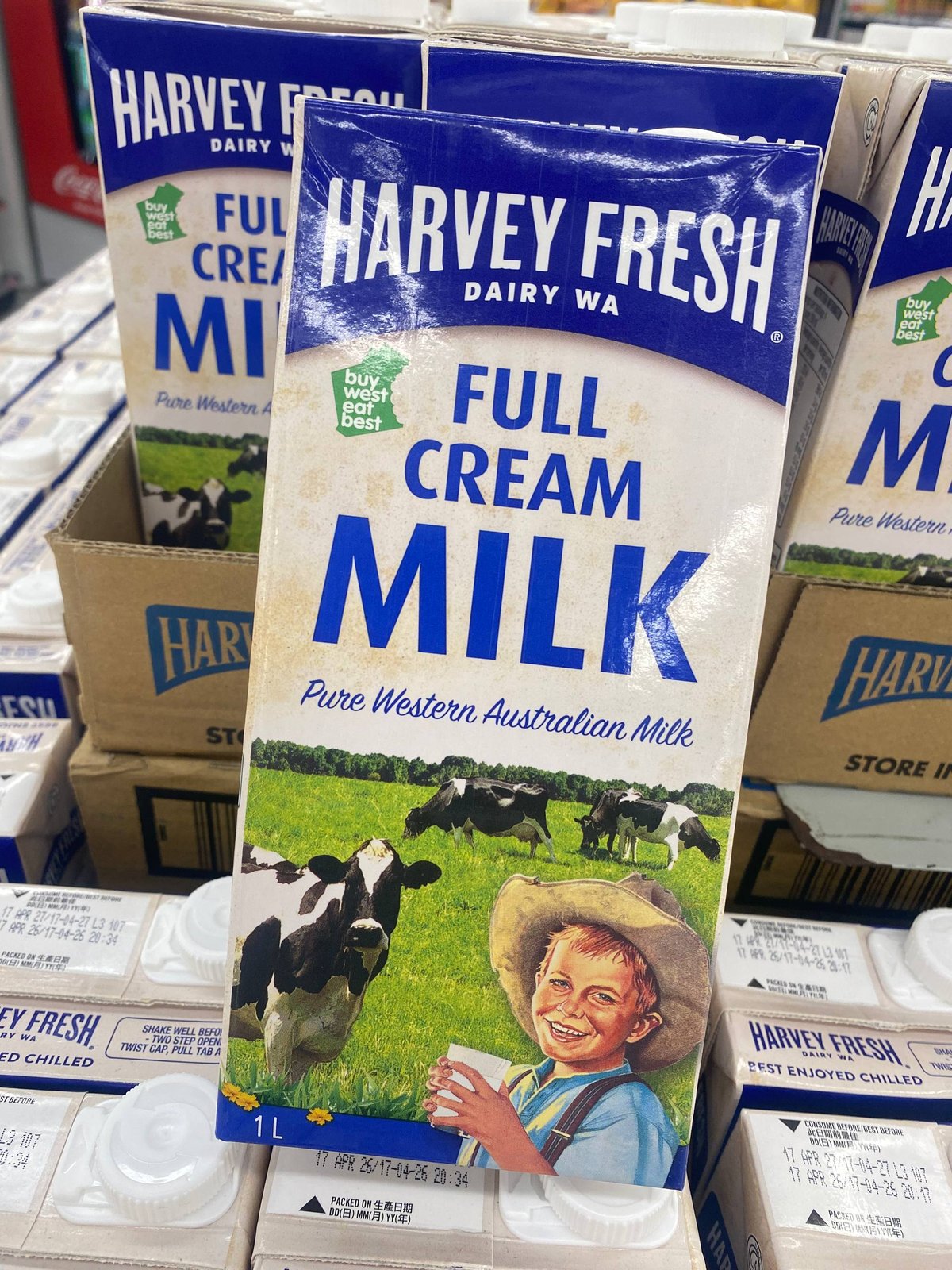 集茂超市上架澳洲Harvey Fresh牛奶 每瓶售价900