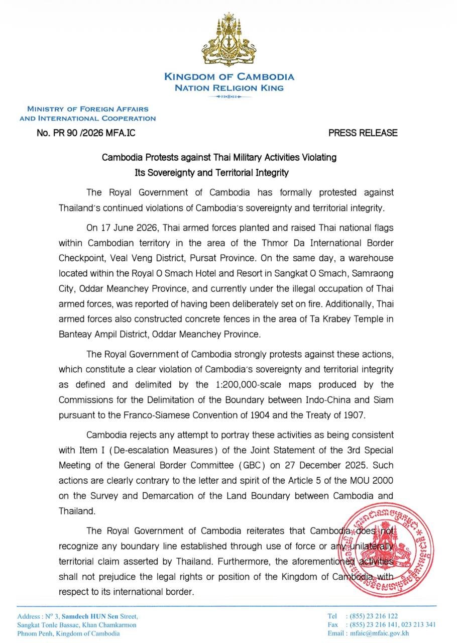 柬泰边境局势紧张 泰军被指越界建墙及破坏设施