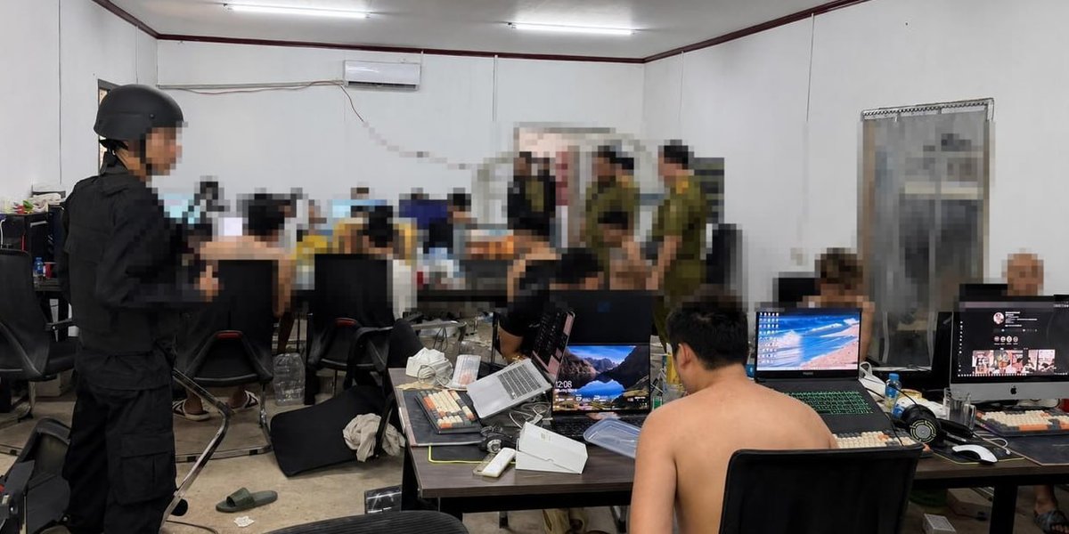 老挝万象警方突击查获24名涉诈中国籍嫌疑人