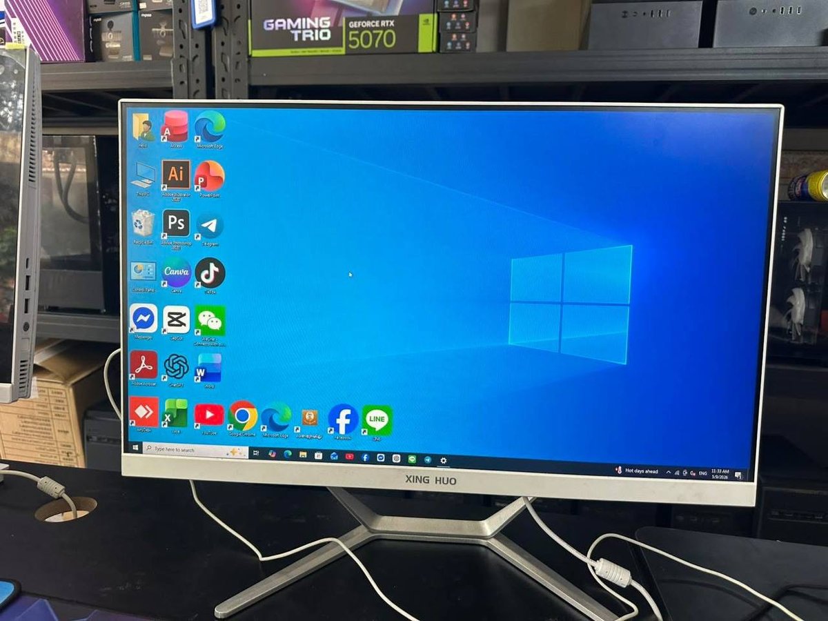 二手台式机i5七代 16G内存 256G固态 24寸屏 $1