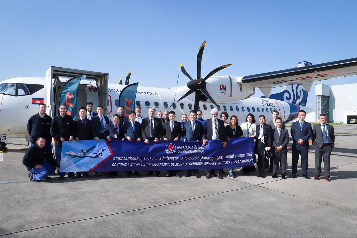 柬埔寨航空首架ATR 72 600客机抵达金边 运力升级