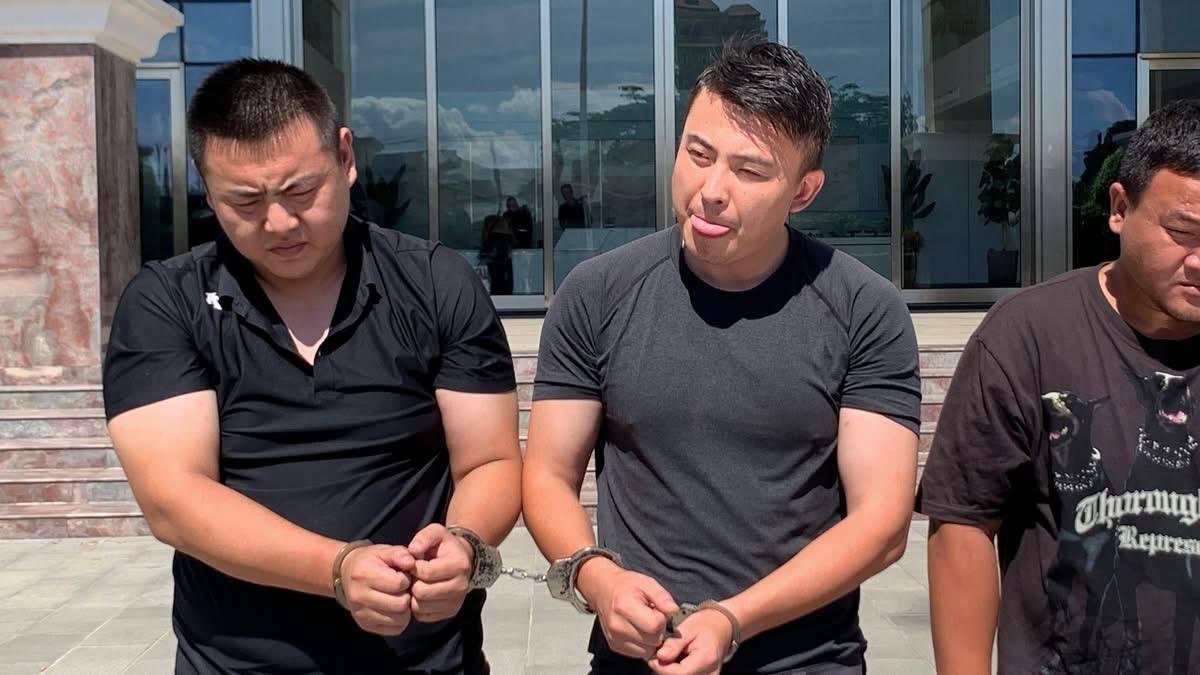 金边水泥封尸案4名嫌犯被公开示众 涉嫌杀害2人