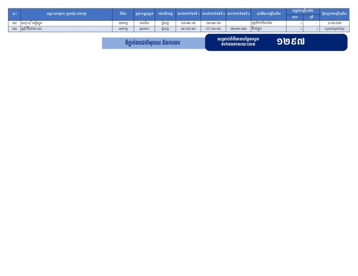 金边发布2.4万个就业岗位 重点吸纳返乡劳工