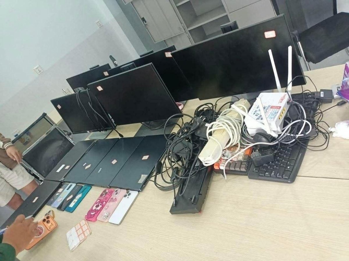 柴桢省突袭网诈窝点 13名越南籍嫌犯被捕