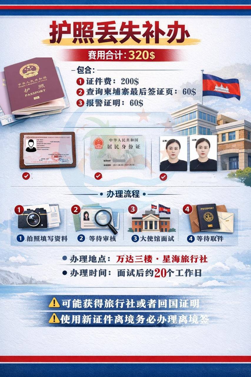 星海旅行社提供护照遗失