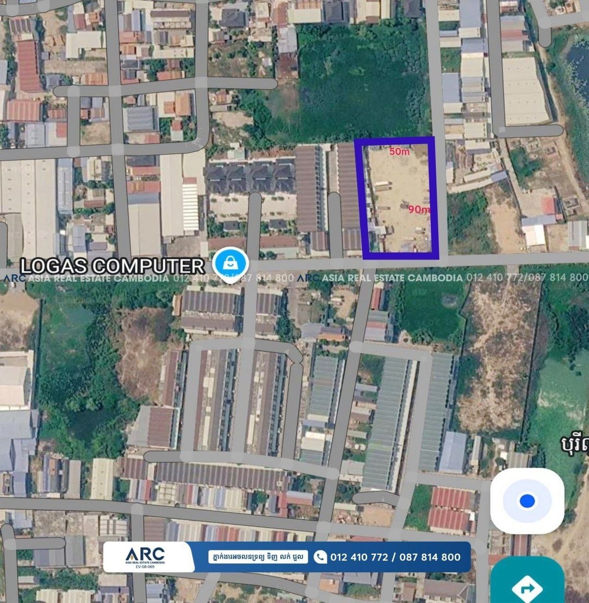 金边菩森芷区宗周分区土地招租,总面积4700平方米,已建有围