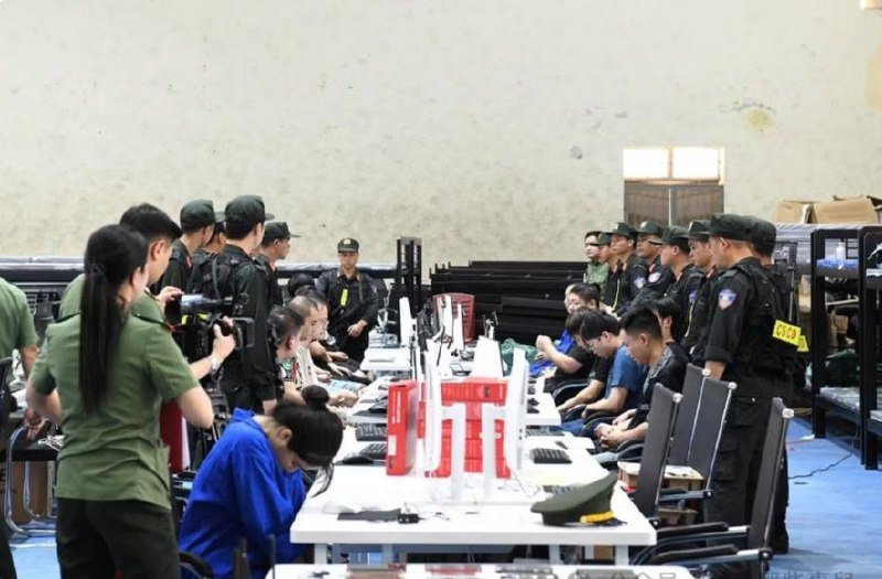越南富寿警方破获跨国电诈团伙 抓获数十名中国籍人员