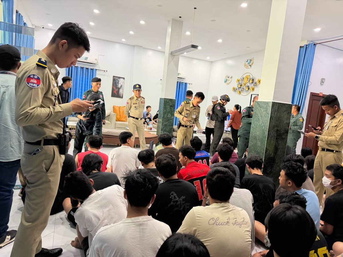 波贝警方突袭6处窝点 抓获多国涉诈嫌疑人
